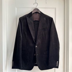 J.Crew Ludlow Italian Cotton Corduroy Peak Lapel Suit in “Dark Cocoa” Size 40/R